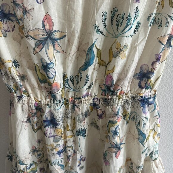 Steve Madden Cream Floral Crew Neck Cap Sleeve Faith Mini Dress - Picture 5 of 8